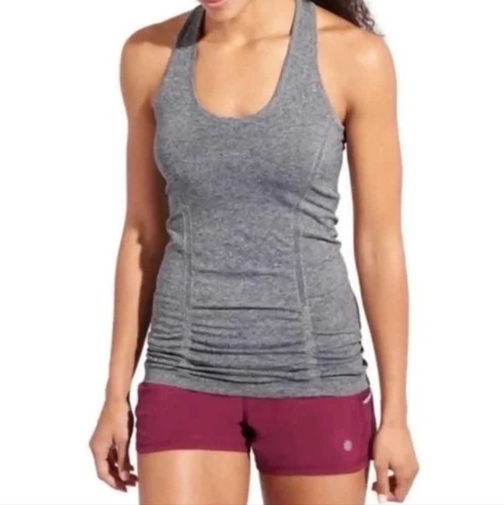 Athleta Fast Track Racer back Tank Top Grey Size Medium